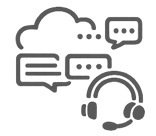 Illustration of messages and calls flowing through one support channel.